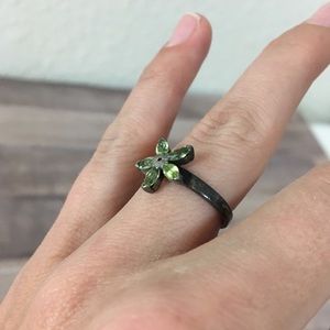 ☘️Genuine peridot ring, sterling silver